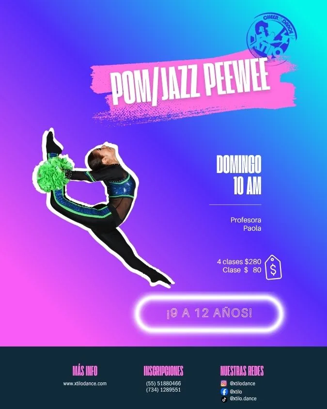 Pom Jazz PeeWee (8 a 12 años) – Nivel Competitivo